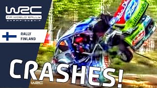 WRC Rally Finland CRASH Compilation EPIC rally crashes jump fails barrel rolls and more [upl. by Anerahs]