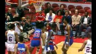 Manute Bols 4pts9blks First Playoffs Game 1986 [upl. by Cirdahc]