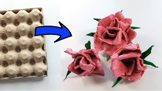 Róże z wytłoczek po jajkach Pomysł jak zrobić🌹DIY🤩Niesamowity recykling♻️ [upl. by Aitital]