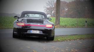 Porsche 9972 4S Cabrio Herbstausfahrt  original Klappenauspuff mit Speedart Schleife [upl. by Alue]