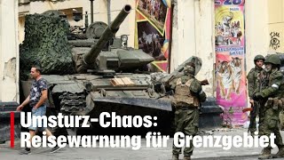 UmsturzChaos Reisewarnung für Grenzgebiet I kronetv NEWS [upl. by Yenroc]