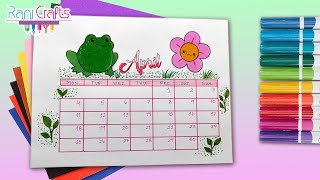 DIY  APRIL CALENDAR  Bullet journal decoration organization ideas [upl. by Melessa]