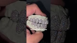 10 ON 10 IN 10K GOLD VVS MOISSANITE GRILLZ diamond moissanitejewellery goldgrillz grillz [upl. by Janeczka265]