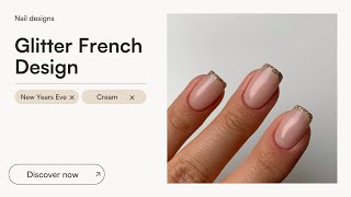 Glitter French Design  Dipping Powder Nail design  DOONAILS EN [upl. by Anovad]