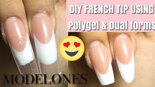 DIY FRENCH TIP using POLYGEL DUAL FORMS [upl. by Carbo]