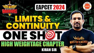 Limits amp Continuity  One Shot  High Weightage Chapter  EAPCET 2024  Inter Maths  Kiran Sir [upl. by Taka]