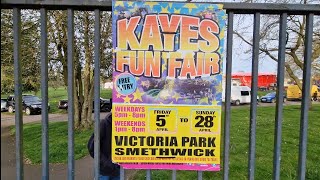 Smethwick Victoria Park Kayes Fun Fair  April 2024 [upl. by Berners764]