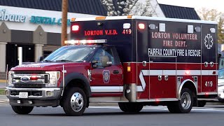 Lorton Volunteer Fire Department Medic 419 Responding [upl. by Idnahk]