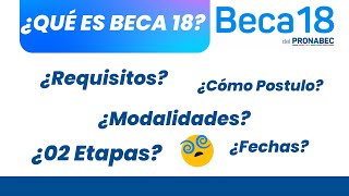 Beca 18  TODO sobre BECA18 🚀 [upl. by Edmead209]