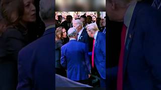 Trump amp Harris shake hands during 911 memorial service川普和哈里斯在 911 追悼會上握手 [upl. by Anrym]