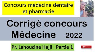 Corrige Concours médecine 2022 [upl. by Sacci]