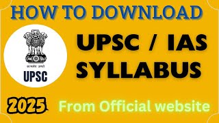 Upsc ka syllabus kaise download kare  How to Download upsc syllabus [upl. by Rab424]