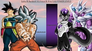 Goku amp Bardock VS Frieza amp King Cold POWER LEVELS All Forms  DBZ  DBS  SDBH [upl. by Eiramnaej]