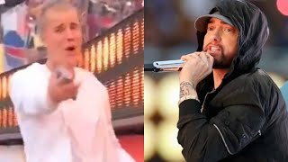 Justin Bieber  Reaction to Eminem quotLose Yourselfquot Performance at Super Bowl Halftime show 2022 [upl. by Risa603]