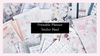 Printable Sticker Haul  Print Petticoat Bandit Paper Crown Planner Planner Pixie Co Mr and Mrs Mint [upl. by Ellienad]