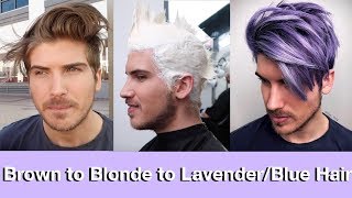 Brown to Blonde to BlueLavender Hair Transformation [upl. by Aihsas]