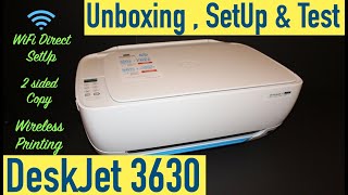 HP DeskJet 3630 SetUp Unboxing WiFi Direct SetUp 2 Sided Copy Wireless Printing [upl. by Rolanda]