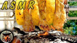 Cucina allo spiedo ASMR Kebab di maiale e ananas con salsa agrodolce [upl. by Victorie]