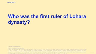 Who was the first ruler of Lohara dynasty [upl. by Deck]