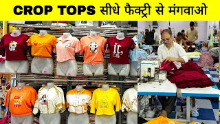 Girls tops manufacturers  Girls crop tops Factory in delhi crop top design ladies top market [upl. by Eineg]