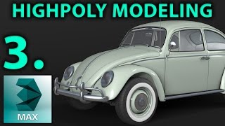 High Poly Car Modeling  Part 3  Body  3D Tutorial  vw beetle  Hun [upl. by Grimbal]