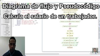 PSEINT Diagrama de Flujo y Pseudocódigo que calcula el salario de un trabajador [upl. by Surtimed445]