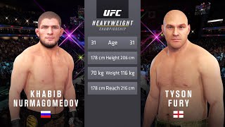 Khabib Nurmagomedov vs Tyson Fury Full Fight  EA Sports UFC 4 [upl. by Lebasy573]