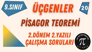 9Sınıf Matematik I Pisagor Teoremi 2Dönem 2 Yazılı Çalışma I Soru Çözümleri [upl. by Kristianson]