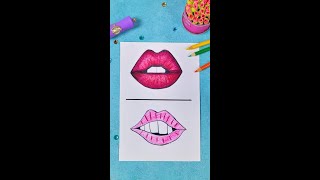 EASY Perfect Lips Drawing Hack 👄 short easydrawing [upl. by Ugo772]