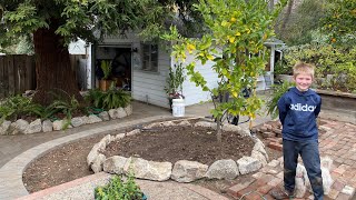 Designing a Raised Planter Bed over a Retaining Wall in my Zone 9 Garden [upl. by Suirad]