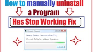 Uninstall Any SoftwareHas Stop Working FixUninstall Error100 Fix 2016 [upl. by Milda]