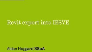 Revit Export into IESVE [upl. by Nimoynib540]