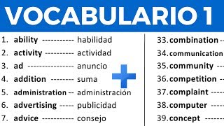 Vocabulario en inglés con pronunciación lección 1 de 8 200 palabras en inglés y español [upl. by Marelda]