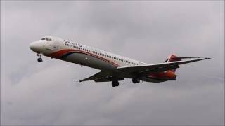 Bravo Airways MD83 landing at Lviv Airport [upl. by Hawkie]