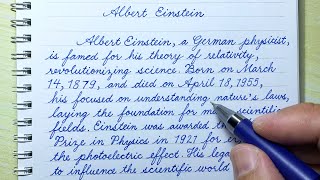 How to write in cursive  Cursive handwriting practice  Albert Einstein in English essay writing [upl. by Anuaek]