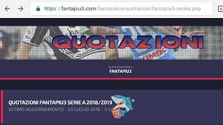 QUOTAZIONI FANTACALCIO 20182019 LISTA [upl. by Cerveny]