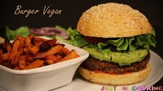 Recette de Burger Vegan et Frites de Patates Douces [upl. by Hourihan]