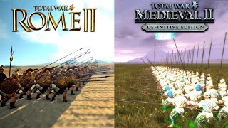 Pikemen in Medieval II vs Rome II Total War [upl. by Swords]