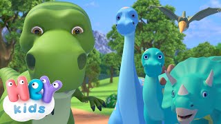 Voici les dinosaures  Le dinosaure dessin animé  HeyKids  Chansons des maternelles [upl. by Ralf]