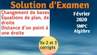 Solution dexamen dAlgèbre  SMPC  Rattrapage  201920  Exercice 2 et 3 corrigés [upl. by Ibor597]