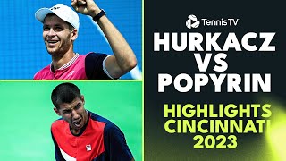 Hubert Hurkacz vs Alexei Popyrin QuarterFinal  Cincinnati 2023 Highlights [upl. by Yelnahs]