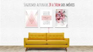 Dicas Montacasa  Como alinhar os quadros na parede 1  Lojista Pirilampo Decor [upl. by Nerrad]