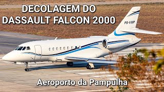 Decolagem do Dassault Falcon 2000 PSVMP no Aeroporto da Pampulha [upl. by Aisad632]