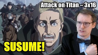 TO BE A SOLDIER  GERMAN watches Attack on Titan 3x16  BLIND REACTANALYSIS [upl. by Morey]