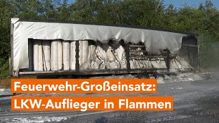 FeuerwehrGroßeinsatz auf A19 LKWAuflieger in Flammen [upl. by Cida]