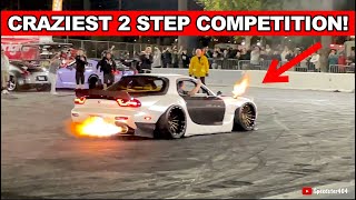 CRAZIEST 2 Step Competition Ever RX7 vs Supra vs Skyline GTR R32 vs R35 vs Mustang vs Corvette [upl. by Elyc]