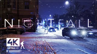 3 Hours of Dreamy Snowfall Night Walks in Finland  Slow TV 4K [upl. by Schlessel]