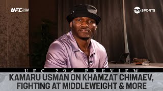 EXCLUSIVE Kamaru Usman on Khamzat Chimaev fighting at middleweight and learning from defeat💥 [upl. by Nedearb]