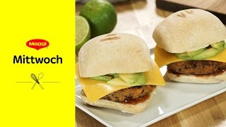 Veggie Tex Mex Burger Rezept  MAGGI Mittwoch [upl. by Aihsik]