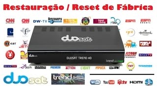 Fazer Restauração de Fábrica no Duosat Trend Maxx Hd Ajuste Reset Redefinição Reconfiguração [upl. by Gibert591]